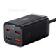 Baseus GaN3 Pro Desktop Fast Charger 2 Type-C +2 USB Ports 65W CN Plug Adapter with Type-C to Type-C Cable - Black