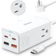 BASEUS GaN3 Pro Desktop Powerstrip 2 AC+2 USB +2 USB-C 65W US Plug (with Mini White Cable Type-C to Type-C 100W (20V/5A) 1m) Wall Charger Charging Dock Station - White