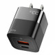 ESSAGER 33W GaN Wall Charger Portable Charger Block with USB-A+Type-C Dual Ports Mobile Phone Fast Charging Adapter - Black / US Plug