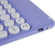 X3 10 Inch Round Cap Bluetooth Keyboard Universal Mini Magnetic Wireless Keyboard for Tablets Phones - Purple