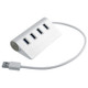 High Speed 5Gbps 4 Ports USB 3.0 HUB Portable Aluminum USB Splitter, Support 2TB(Silver)