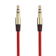 3.5mm Gold Plating Jack Earphone Cable for iPhone/ iPad/ iPod/ MP3, Length: 1m(Red)