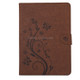 For Galaxy Tab A 8.0 / T350 Pressed Flowers Butterfly Pattern Horizontal Flip PU Leather Case with Magnetic Buckle & Holder & Card Slots & Wallet(Brown)