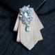 Men Diamond Shirt Bow Tie Banquet Wedding Host Costume Accessories(Khaki)