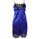 3 PCS Simulation Silk Comfortable Lace Pupil Sexy Split Ladies Pajamas Home Service, Size:L(Blue)