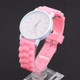 Simple Style Round Dial Jelly Silicone Strap Quartz Watch(Pink)