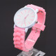 Simple Style Round Dial Jelly Silicone Strap Quartz Watch(Pink)