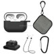 For AirPods Pro 5 in 1 Silicone Earphone Protective Case + Earphone Bag + Earphones Buckle + Hook + Anti-lost Rope Set(Black)