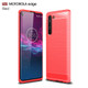 For Motorola Moto Edge Brushed Texture Carbon Fiber TPU Case(Red)