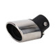 Universal Car Styling Stainless Steel Curved Bolt-on Exhaust Tail Muffler Tip Pipe with Mesh(Black)