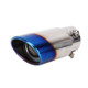 Universal Car Styling Stainless Steel Straight Bolt-on Exhaust Tail Muffler Tip Pipe with Mesh(Blue)