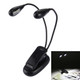 2 Arm LED Book Light, Dual Arms Clip On LED Light For Reading Camping Hiking(Black)