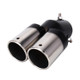 Universal Car Styling Stainless Steel Curved Double Outlets Exhaust Tail Muffler Tip Pipe(Black)