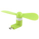 Fashion Micro USB Port Mini Fan with Two Leaves, For Android Mobile Phone with OTG Function & Micro USB Port(Green)