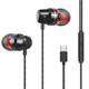 USB-C / Type-C Interface In Ear Wired Mega Bass Earphone with Mic (Black)