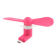 Fashion Micro USB Port Mini Fan with Two Leaves, For Android Mobile Phone with OTG Function & Micro USB Port(Magenta)