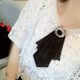 Women Rhinestone Bow Tie Wild Brooch Clothing Accessories(As Show)