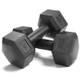 12KG A Pair Household Glue Fitness Hexagon Dumbbells