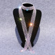 Colorful Diamond on White Women Sequined Rhinestone Bow Tie Dance Costume Accessories