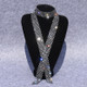 White Diamond on Black Women Sequined Rhinestone Bow Tie Dance Costume Accessories