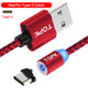 TOPK 2m 2.1A Output USB to USB-C / Type-C Mesh Braided Magnetic Charging Cable with LED Indicator(Red)