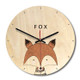 Fox Pattern Home Office Bedroom Decoration Wooden Mute Wall Clock, Size : 28cm
