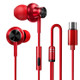 F2 1.2m Wired In Ear USB-C / Type-C Interface Metal HiFi Noise Reduction Earphones with Mic (Red)