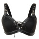 Corset Bra Women Faux Leather Punk Bralette Punk Rave Clothing, Size:XXL(Black)