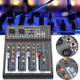 4 Channel Professional Karaoke Audio Mixer Amplifier Mini Microphone Sound Mixing Console with USB 48V Phantom Power Supply