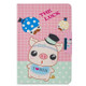 For 7 inch Tablet PC Universal Colored Drawing Horizontal Flip PU Leather Case with Holder & Card Slot(Hat Pig)