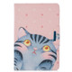 For 8 inch  Tablet PC Universal Colored Drawing Horizontal Flip PU Leather Case with Holder & Card Slot(Cute Cat)