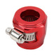 AN10 Car Performance Aluminum Accessories Adapter Nitrite Hose Finisher Adapter Nylon Braided Hose Clamp Red Finish, Random Color Delivery