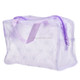 3 PCS Make Up Organizer Bag Toiletry Bathing Storage Bag Women Waterproof Transparent Floral PVC Travel Cosmetic Bag(Purple)