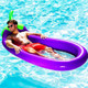 Inflatable Eggplant Shaped Floating Mat Swimming Ring, Inflated Size: 265 x 105cm