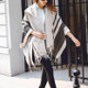 Autumn and Winter Ladies Hooded Warm Thick Tassel Cloak Shawl Scarf Dual-use, Width:65cm(Beige)