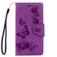 For Lenovo  VIBE C A2020 Butterflies Embossing Horizontal Flip Leather Case with Holder & Card Slots & Wallet & Lanyard(Purple)