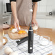 Kitchen Electric Hand-held Egg Beater Milk Coffee Mixer Stainless Steel Mini Handle Mixer(Black)