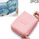 2 PCS Waterproof Make Up Bag Travel Organizer for Toiletries Kit(Pink dot)