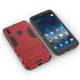 Shockproof PC + TPU Case for Huawei Y7(2019), with Holder(Red)