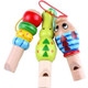 2 PCS Cute Cartoon Wooden Whistle Children Wind Instrument, Random Style Delivery