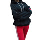 Skateboarding Women Hoodie Loose Embroidery Love Round Neck Sweater, Size:L(Black)
