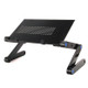 Portable 360 Degree Adjustable Foldable Aluminium Alloy Desk Stand for Laptop / Notebook, without CPU Fans & Mouse Pad(Black)