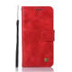 For Lenovo K6 Retro Copper Button Crazy Horse Horizontal Flip PU Leather Case with Holder & Card Slots & Wallet & Lanyard(Red)