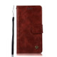 For Lenovo Vibe P1M Retro Copper Button Crazy Horse Horizontal Flip PU Leather Case with Holder & Card Slots & Wallet & Lanyard(Wine Red)