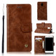 For Lenovo Vibe P1M Retro Copper Button Crazy Horse Horizontal Flip PU Leather Case with Holder & Card Slots & Wallet & Lanyard(Brown)