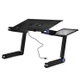 Portable 360 Degree Adjustable Foldable Aluminium Alloy Desk Stand with Double CPU Fans & Mouse Pad for Laptop / Notebook(Black)