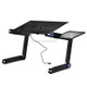 Portable 360 Degree Adjustable Foldable Aluminium Alloy Desk Stand with Double CPU Fans & Mouse Pad for Laptop / Notebook(Black)