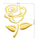 3D Rose Pattern Car Sticker, Size: 10.5cm x 8cm (approx.)(Gold)