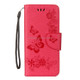 For Galaxy S9 Vintage Embossed Floral Butterfly Pattern Horizontal Flip Leather Case with Card Slot & Holder & Wallet & Lanyard(Red)