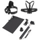 ST-143 6 in 1 Chest Strap (Type B) + Head Strap (Type B) + Monopod Pole + Tripod Adapter + J-shaped Bracket + Pouch for GoPro NEW HERO /HERO7 /6/ 5 /5 Session /4 /3+ /3 /2 /1(Black)